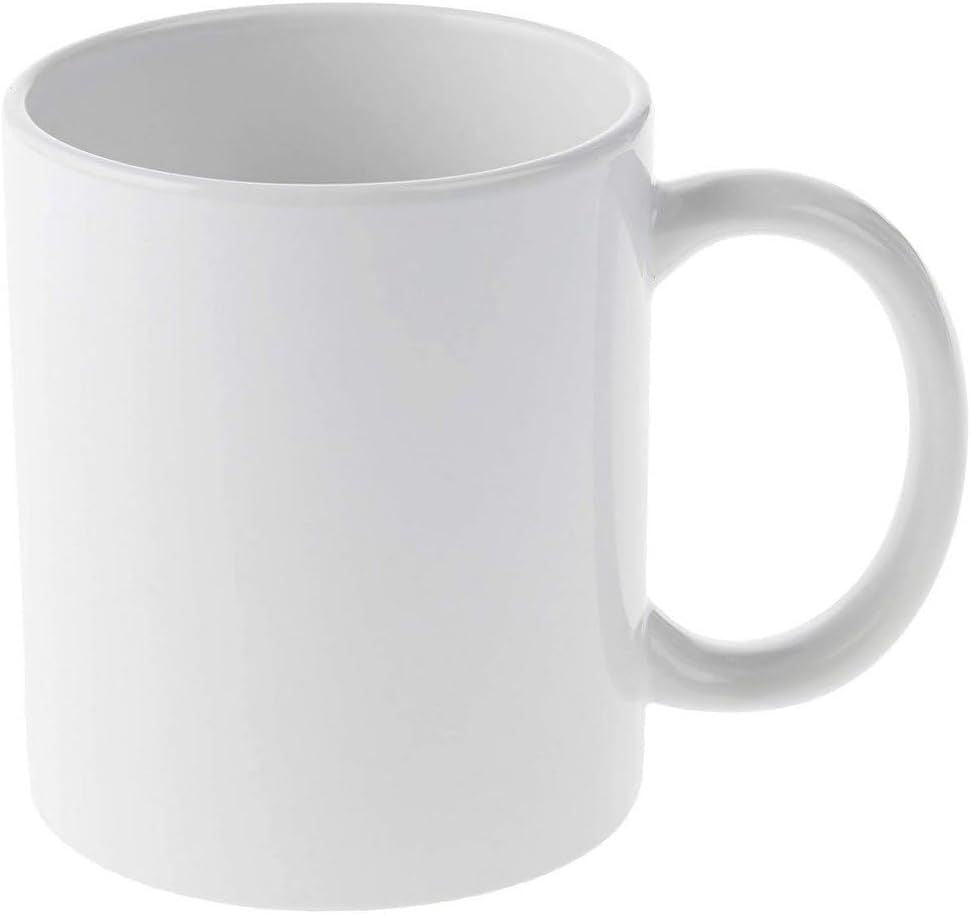 Beveled Blank, Ceramic-Coated, Dishwasher & Microwave Safe Mug to Decorate, Mug Press & Infusible Ink Compatible,12 Oz Sublimation, Ideal for Crafts and Printing, 2 Count, White