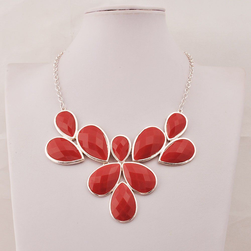 Jane Stone Fashion Statement Collar Necklace Vintage Openwork Bib Costume Jewelry