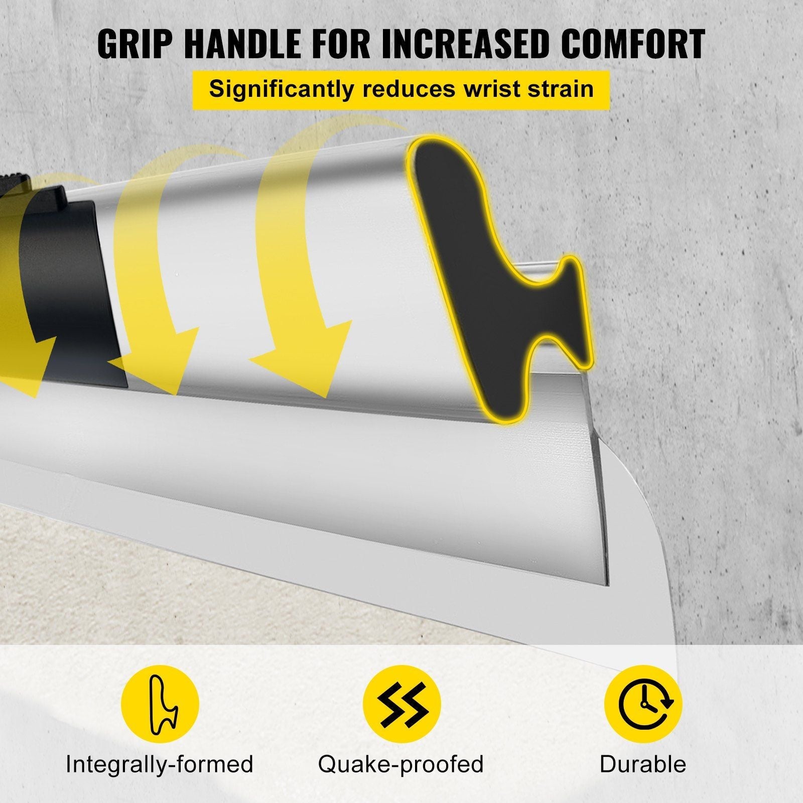 VEVOR Skimming Blade Set,10"+24"+32" Blades + 35"-78" Extension Handle, European Stainless Steel Construction Knife, Aluminum Blade Profile Smoothing Knockdown Spatula for Gyprock/Drywall/Wall-Board
