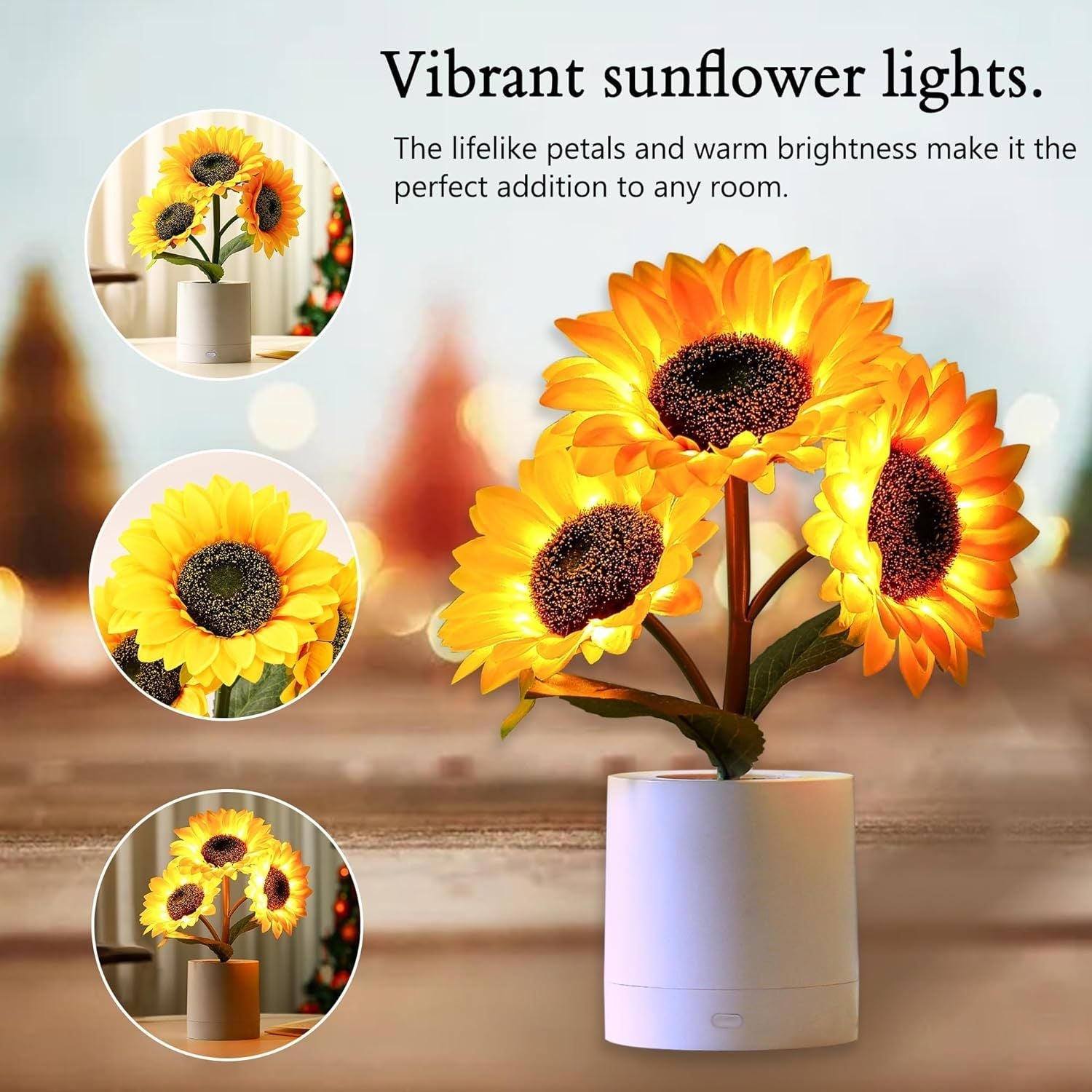 Sunflower Flower Lamp Gifts for Birthday Valentines Mothers Day Gifts for Women Mom Grandma Girlfriend Friend Wife Anniversary Birthday, Bedroom Bar Coffee Shop Sunflower Light Lamp Decor