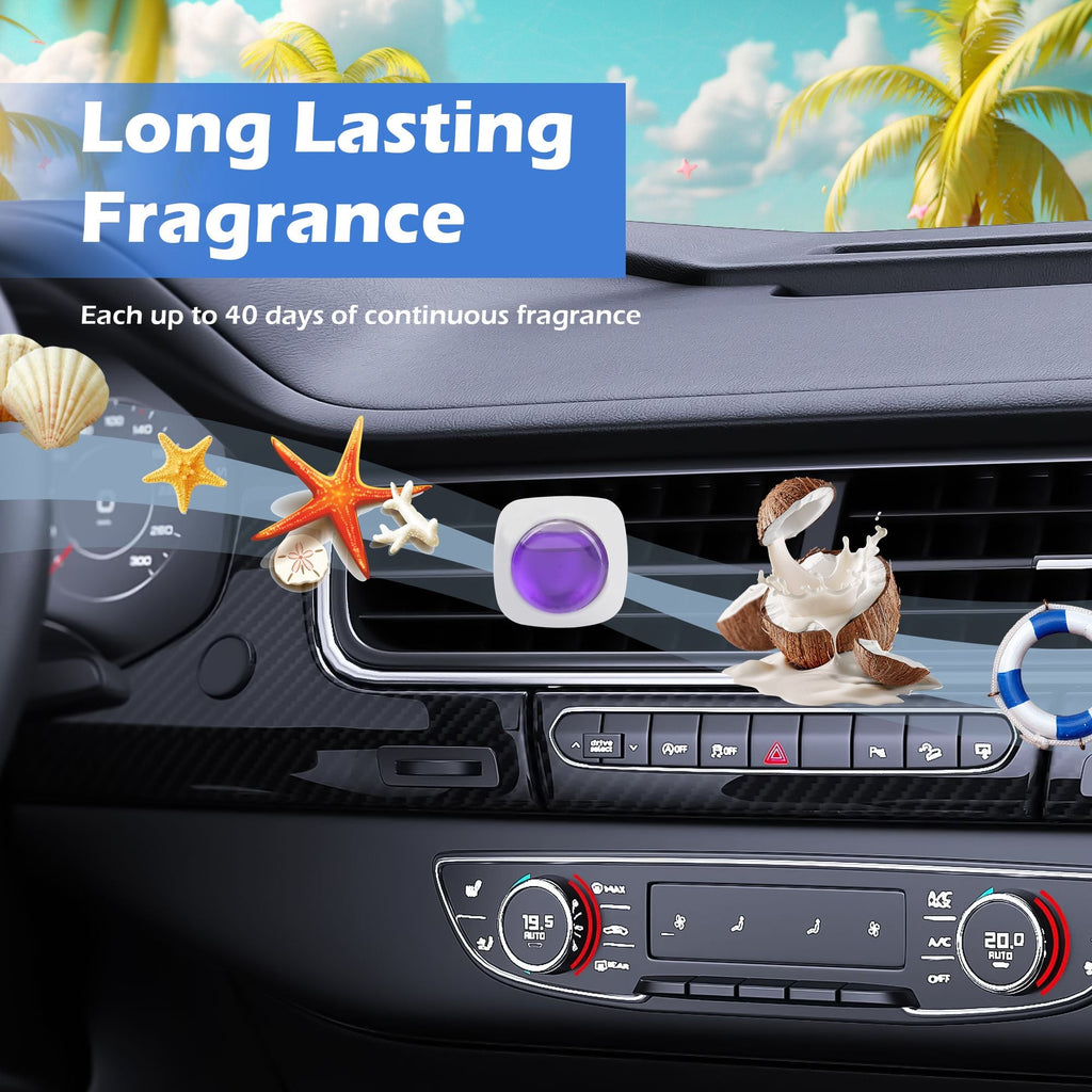 3 Pack Car Air Fresheners - Long Lasting Vent Clips For Men & Women, 3 Pack Up To 90 Days Fits All Car Refresher Odor Eliminator, New Car Scent Variety Pack