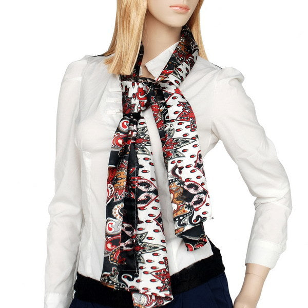 Blando Black Distinctive Stylish Paisley Pattern Fashion Soft Natural Silky Scarf/Wrap/Shawl(Small)