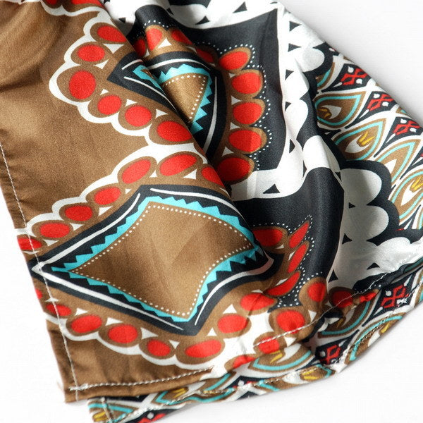 Blando Brown Tone Fantastic Multi-Patterns Chic Natural Soft Silky Scarf/Wrap/Shawl(Large)