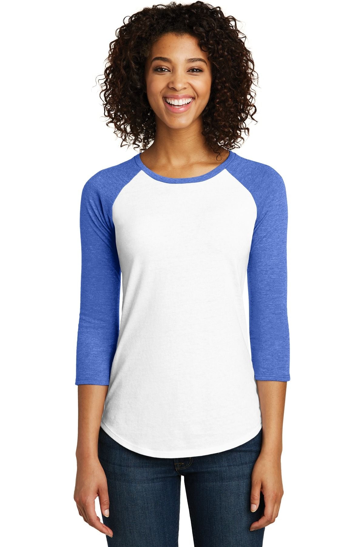 District Women's Fitted Very Important Tee 3/4-Sleeve Raglan DT6211