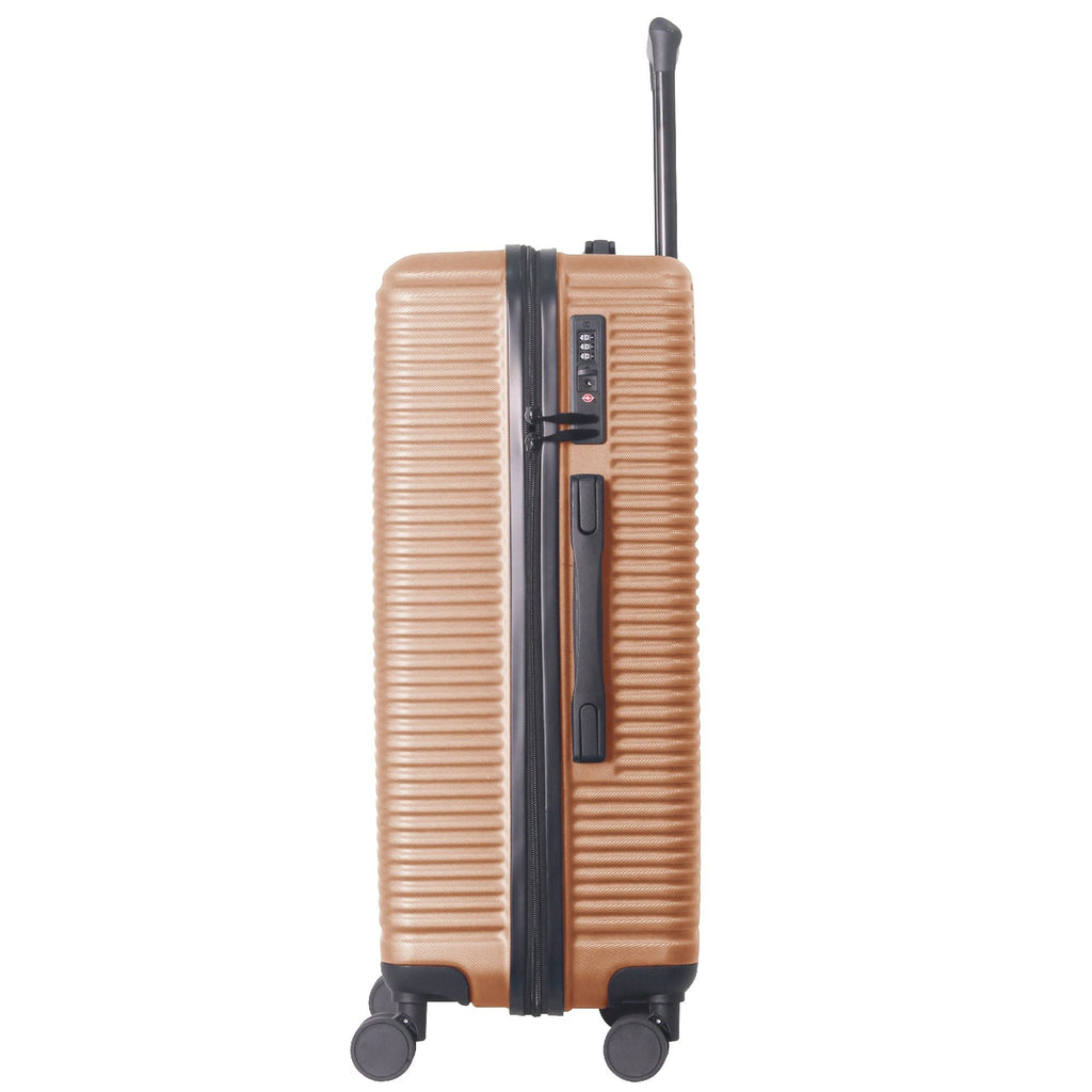 Luggage Sets ABS Hardshell 3pcs Luggage, Lightweight Durable Suitcase sets Spinner Wheels Suitcase with TSA Lock 20''24''28'' Available(Brown)