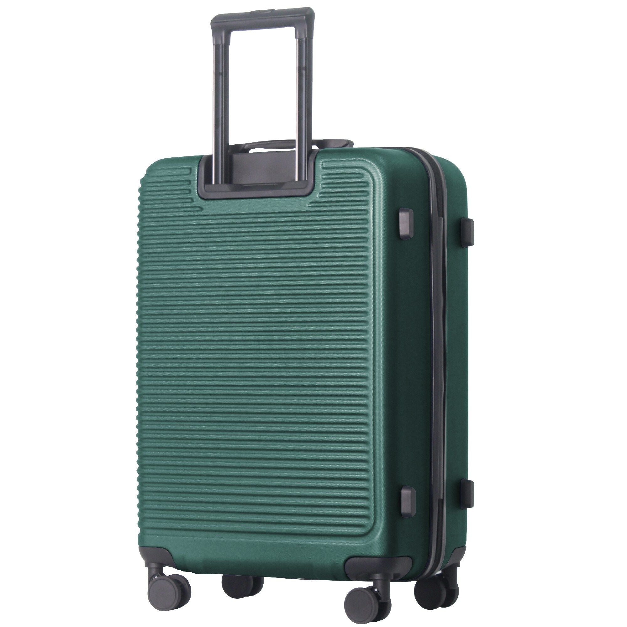 Luggage Sets ABS Hardshell 3pcs Luggage, Lightweight Durable Suitcase sets Spinner Wheels Suitcase with TSA Lock 20''24''28'' Available(Dark Green)