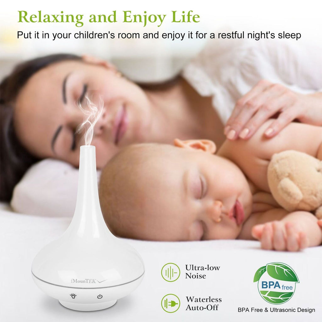Ultrasonic Cool Mist Humidifier 200ml Aroma Essential Oil Diffuser with Colorful Lights Waterless Auto Off for Office Home Yoga Spa