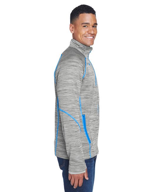 Men's Flux Mélange Bonded Fleece Jacket - CARBON/ OLY RED - S