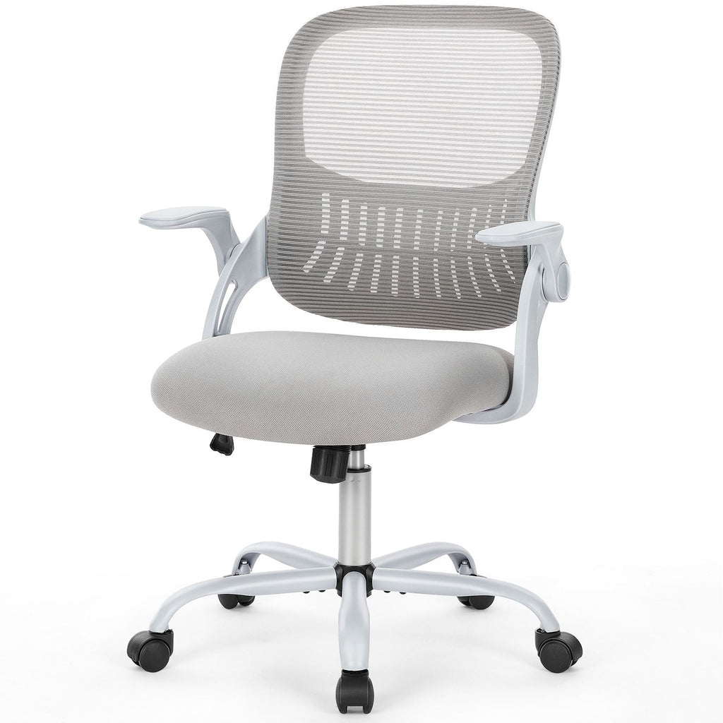 Office Mid Back Ergonomic Mesh Computer Desk Larger Seat Executive Height Adjustable Swivel Task Chair with Lumbar Support
