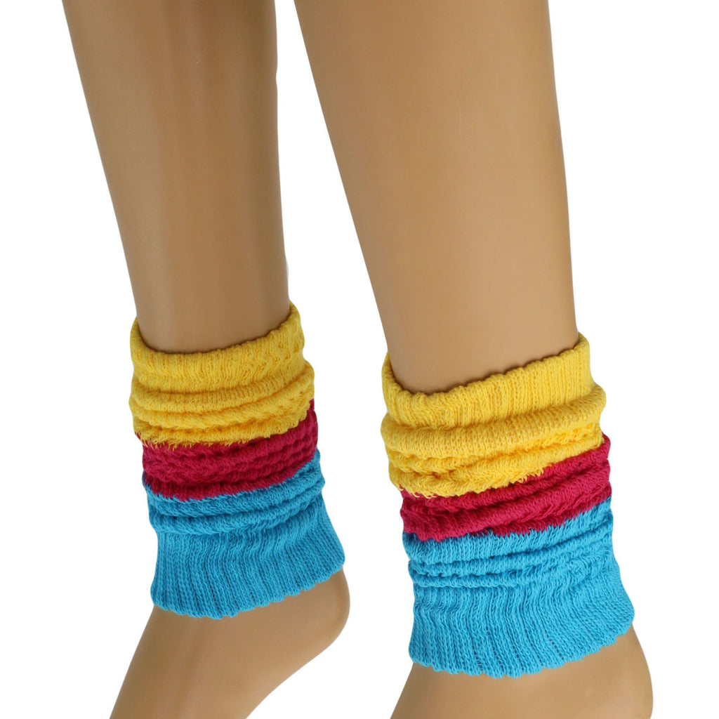 Leg Warmers for Women Colorful Cotton Knitted Leg Warmers 21 Inches 3 Pairs