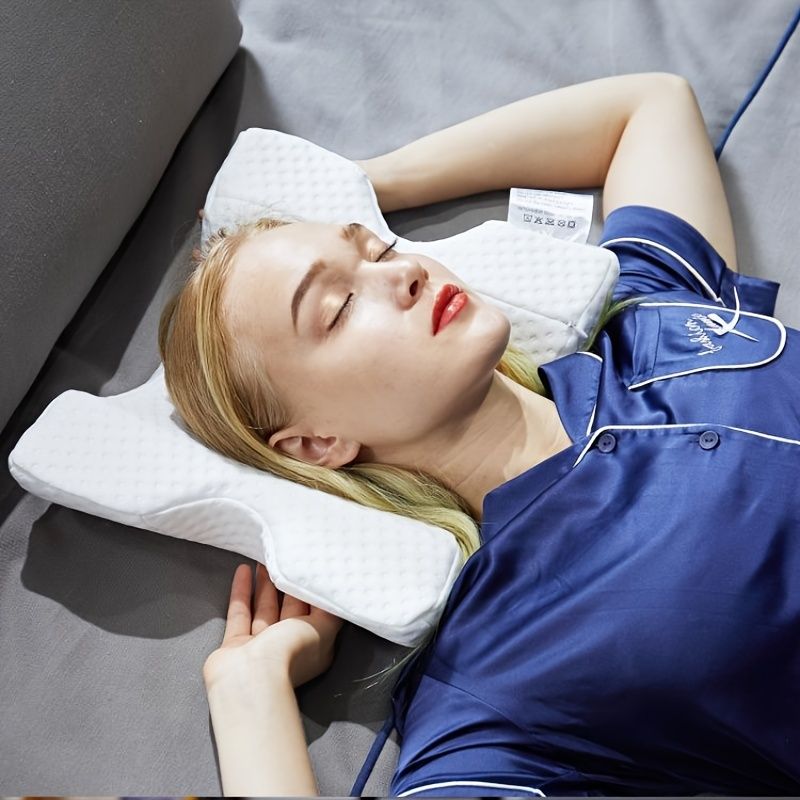 1pc Sleeping Pillow Couple Pillow Arm Pillow Slow Rebound Pressure Cuddle Pillow Memory Foam Travel Arched Shaped U Pillow Providing Comfort And Support Curved Pillow For Couples
