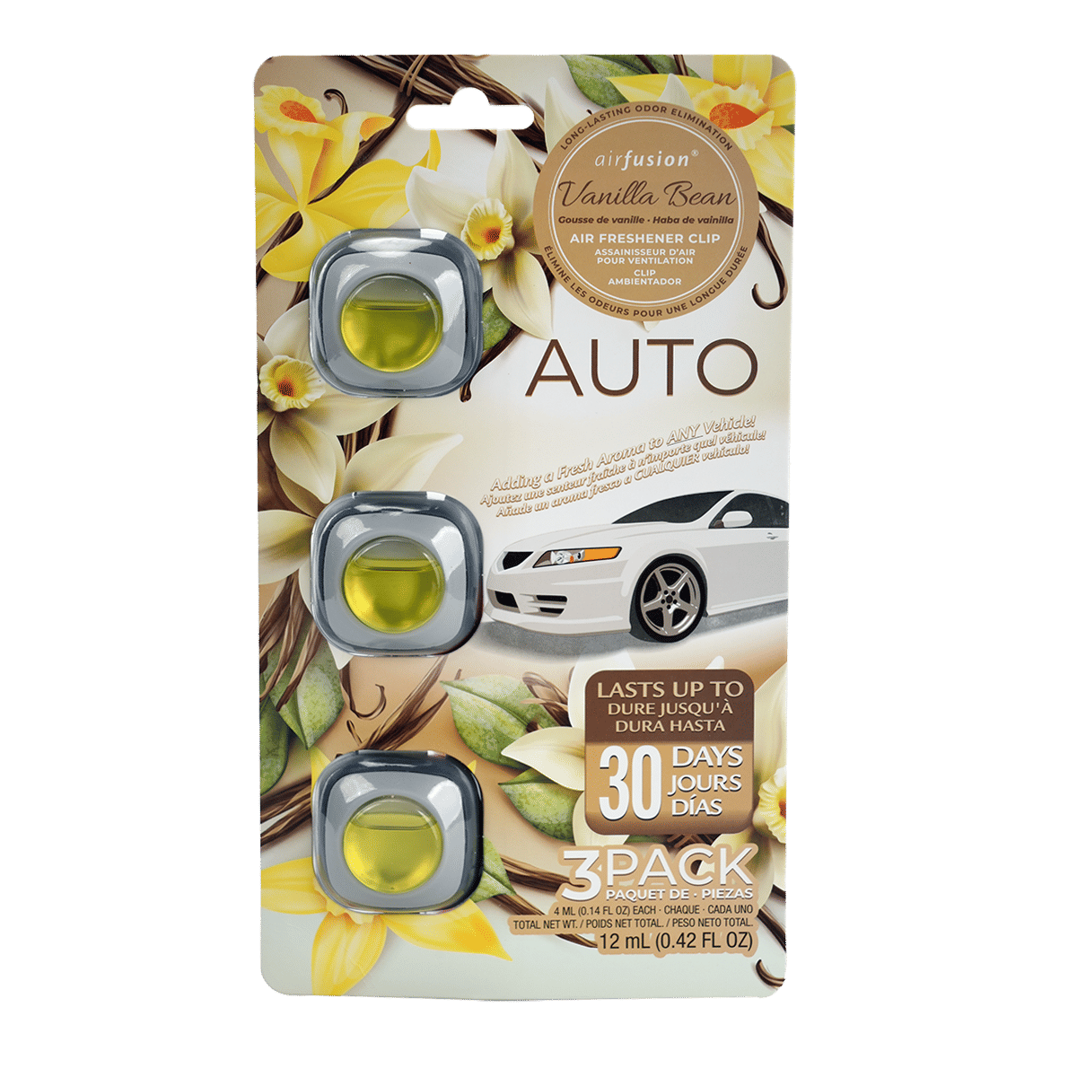 3 Pack Car Air Fresheners - Long Lasting Vent Clips For Men & Women, 3 Pack Up To 90 Days Fits All Car Refresher Odor Eliminator, New Car Scent Variety Pack