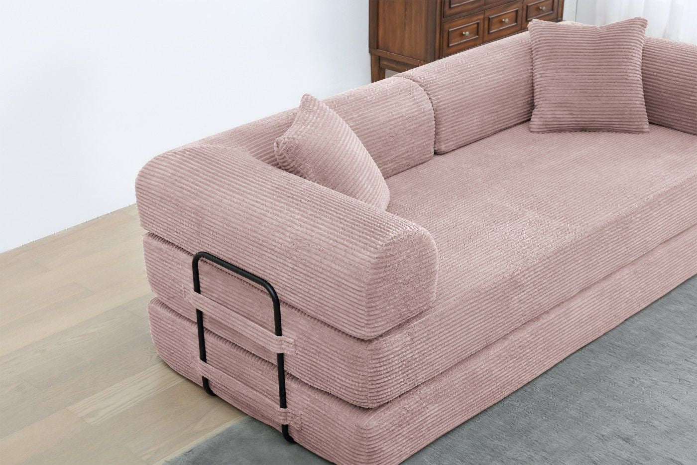 Foldable Sofa Bed, 77.9'' Folding Floor Couch, Compressed Convertable Sleeper Sofa, Memory Foam Couch with Pillow Back Support Armrest, 4-in-1 Futon Sofa Bed for Living Room, Army green
