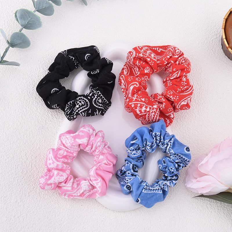 Hair Bow Scrunchy Hair Ties for Girls Ponytail Holders for Women Bunny Ear Scrunchies 3Pcs