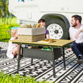3ft Aluminum Small Folding Table, Portable Camping Table with Storage Bag, Carry Bag for Outdoor Picnic BBQ, Brown