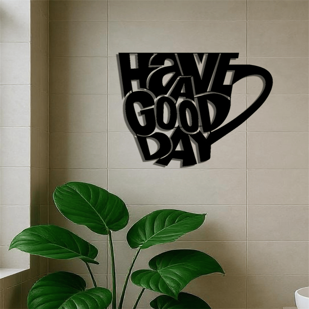 CIFbuy Modern iron Mug Wall Art Black Hanging Decor for Coffee Tea Lovers Kitchen Living Room Minimalist Home Accent(TikTok, temu pick-up service)