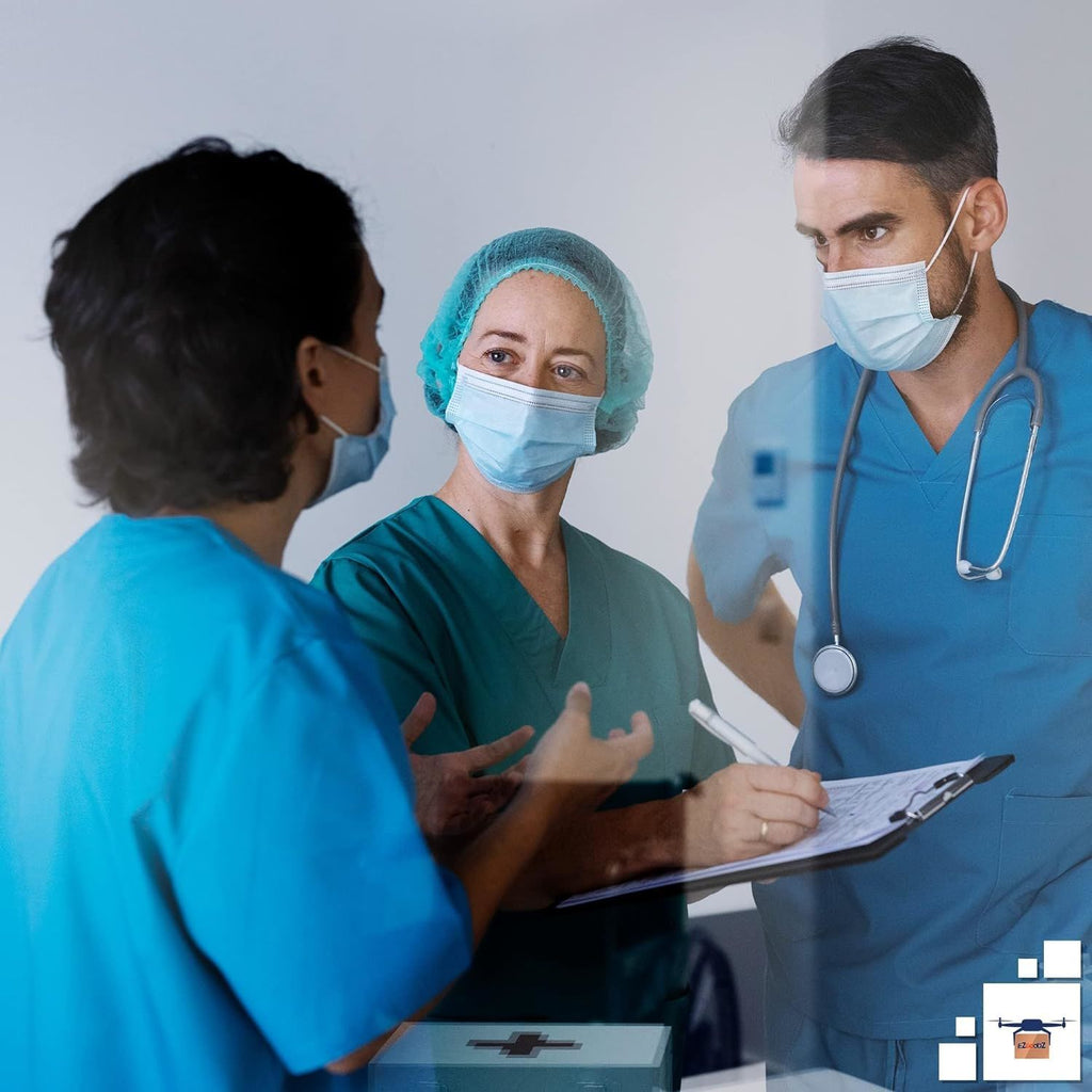 Blue Pleated Bouffant Hair Nets 24'; Disposable Hair Covers for Nurses Pack of 1000; Breathable Polypropylene Bouffant Caps; Disposable Hair Caps for Nurses with Elastic Stretch Band