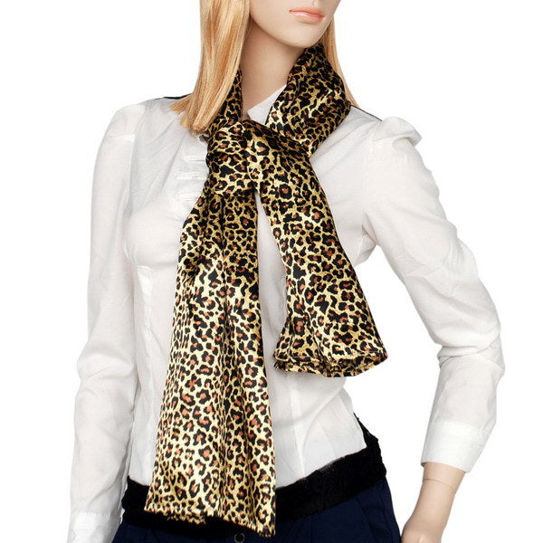 Blando Gold Leopard Design Fashion Exquisitely Soft Natural Silky Scarf/Wrap/Shawl(Large)