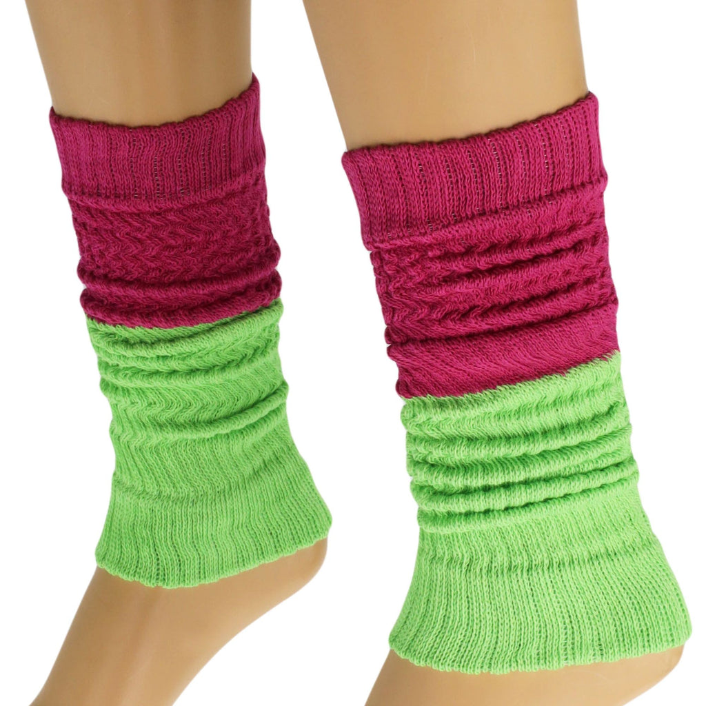 Leg Warmers for Women Colorful Cotton Knitted Leg Warmers 21 Inches 3 Pairs