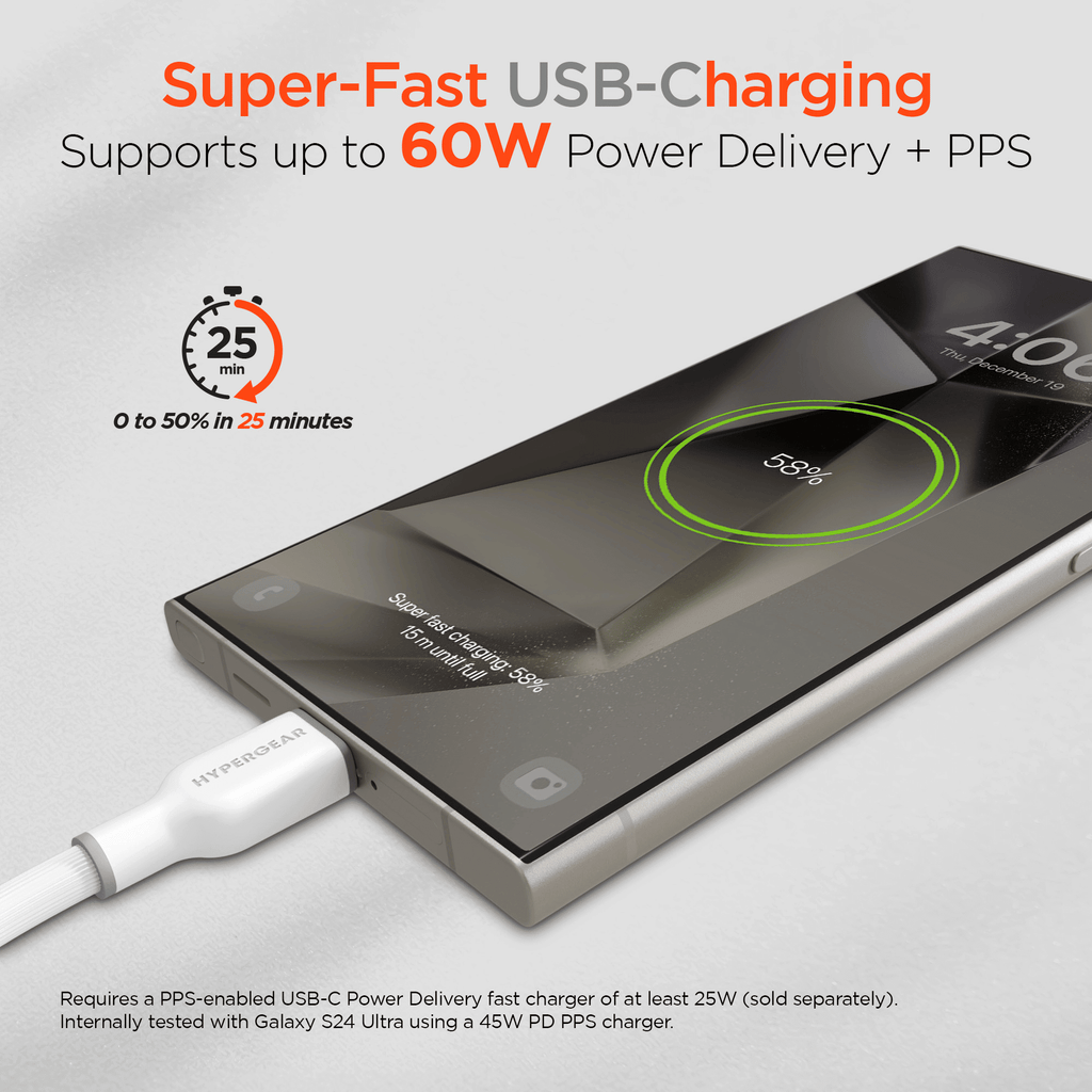 HyperGear Flexi PRO USB-C to USB-C Cable 10ft Black