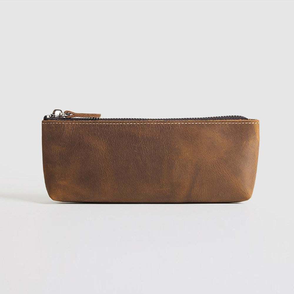 The Pallavi | Handmade Leather Pencil Case - Leather Makeup Bag