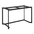 Masters Modern Office Desk in Black Steel with Clear Glass Top by