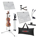 5 Core Music Stand For Sheet Music Height Adjustable Portable Folding Atril Para Partituras w Light Clip for Guitar Players Violinists Cellists Pianists - MUS FLD HD ACC WH