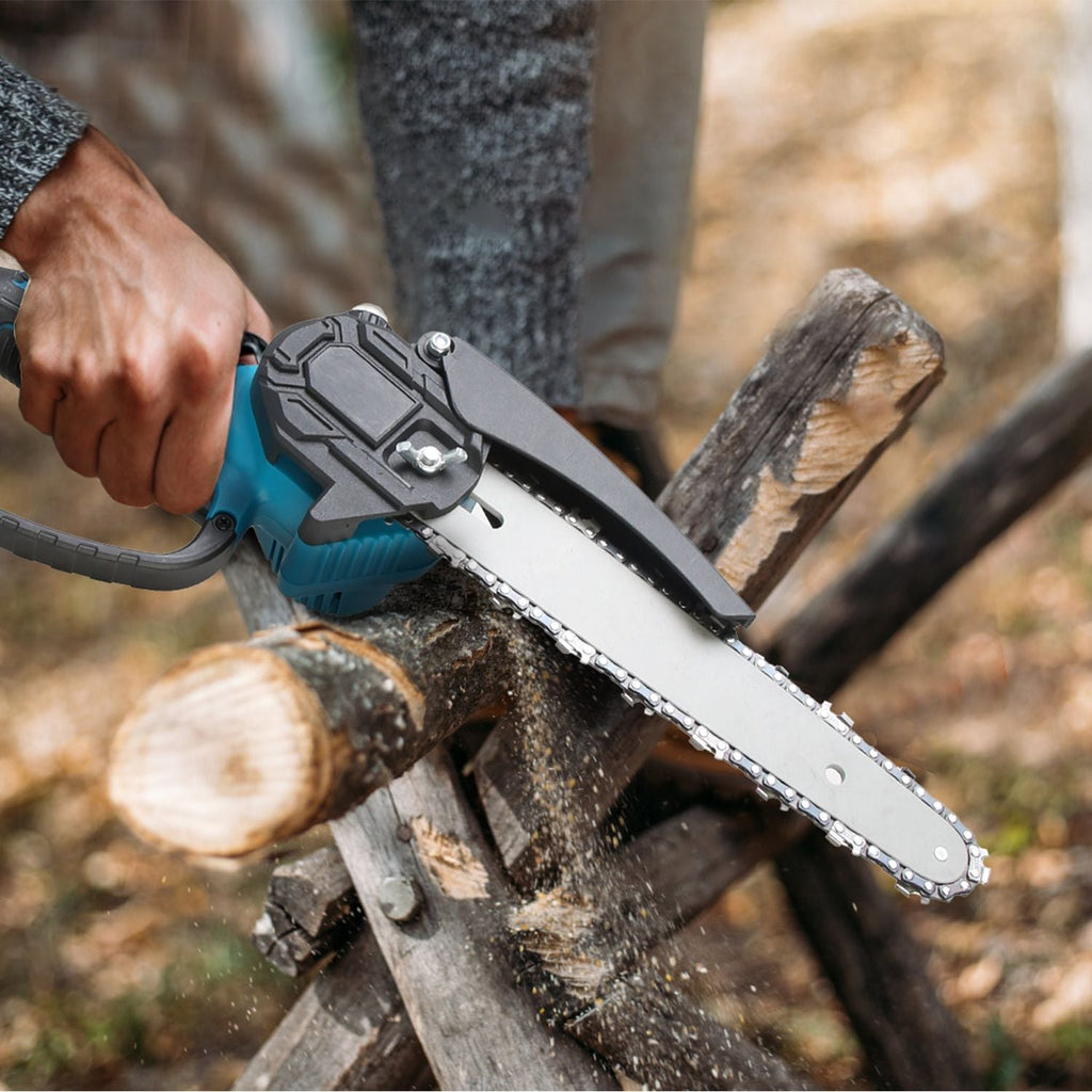 2-In-1 8' Cordless Electric Pole Saw and Mini Chainsaw with Extension Poles 2Pcs 21V 3.0Ah Batteries Adjustable Length Chain Saw With Auto Oiler Safety Switch For Wood Cutting