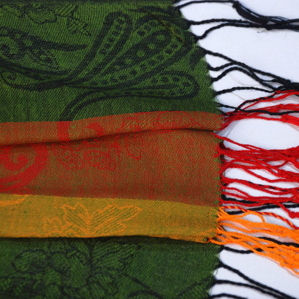 Blancho Bedding -Pa-a82-6 Multi-Colors Rose & Paisley National Style Exquisite Soft Tassel Ends Pashmina/Shawl/Scarf