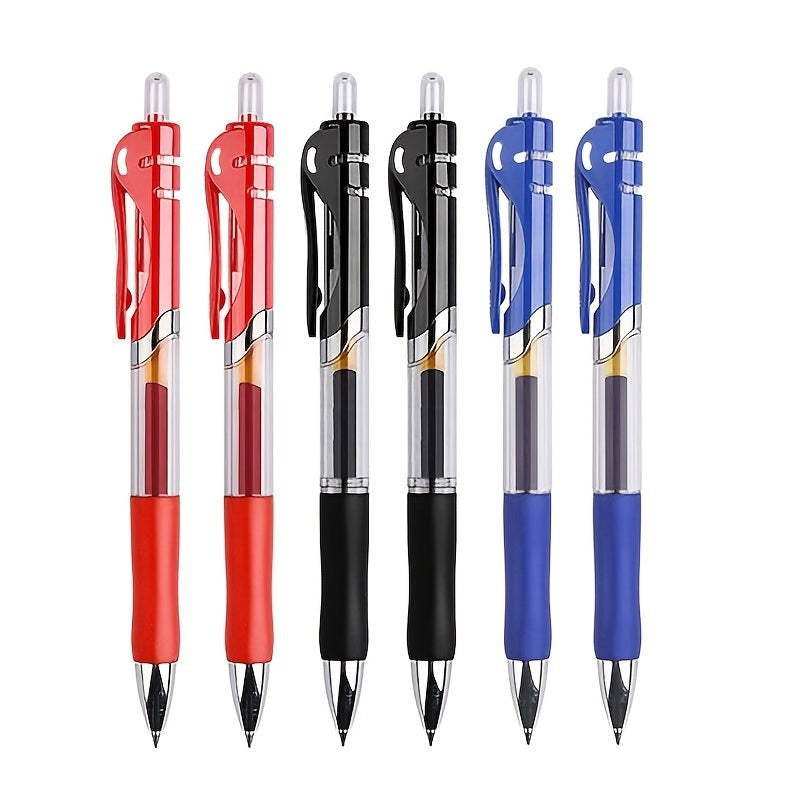 Press And Push Gel Pen 2 Pens + 10 Refills/PACK Bullet 0.5MM, Red, Blue And Black Three Colors Optional
