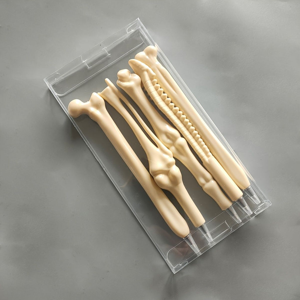 5pcs Creative Novelty Bone Shape Ballpoint Pens Finger Pen Nurse Doctor Pen Stationery Gift Crazy School Student Gift