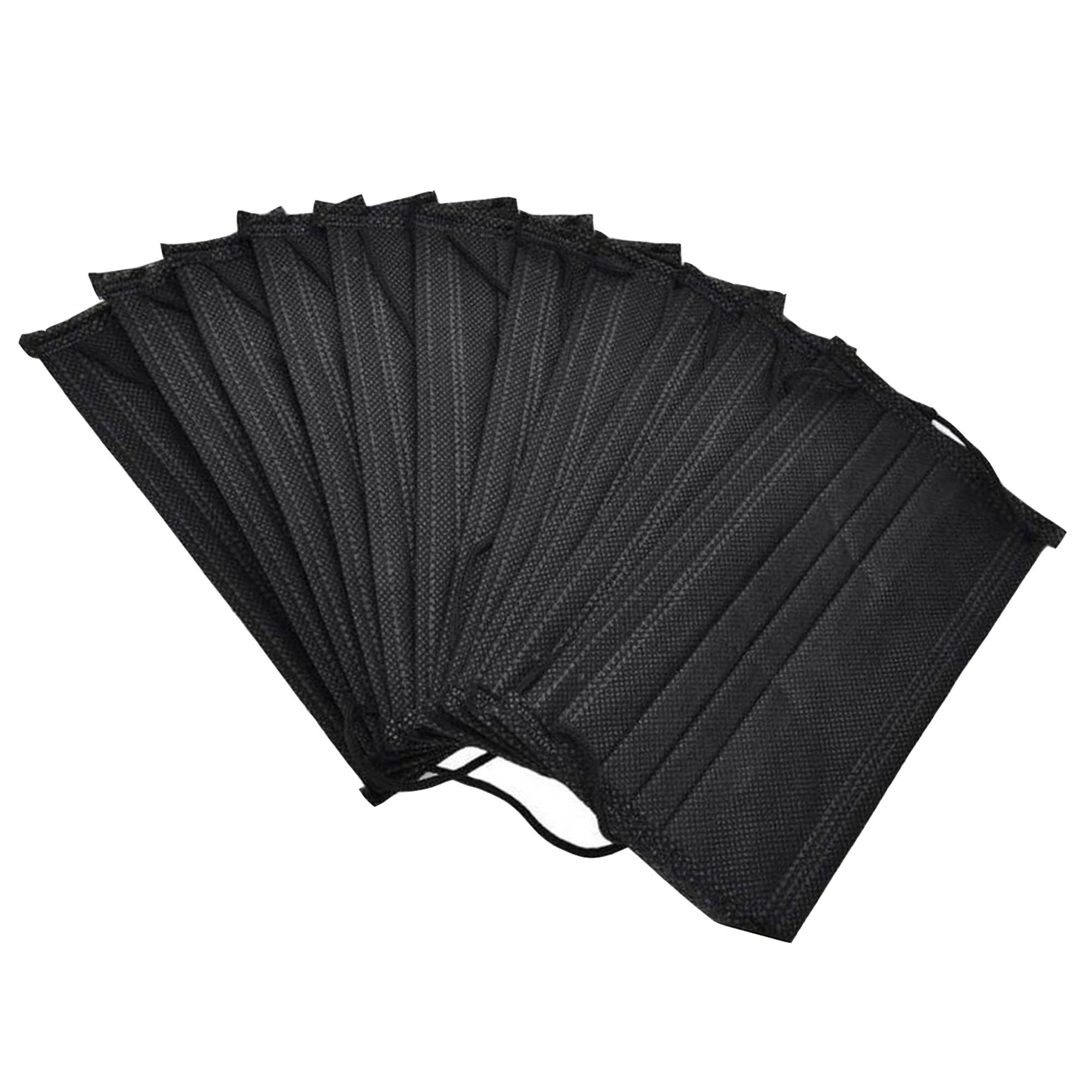 Respir-Shield™ 150PCS - 3 PLY Black Non-Medical Disposable Face Masks;  Comfortable Elastic Ear loops Face Masks;  Breathable for Daily Protection Air Pollution;  Dust-proof