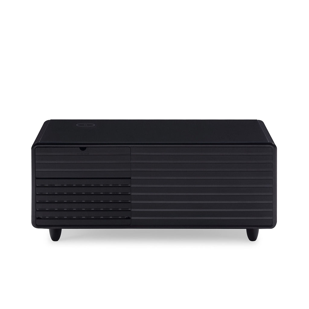 Modern Smart mini Coffee Table with Built in Fridge;  Outlet protection; Wireless charging module; Mechanical temperature control; Power socket; USB interface And power interface.
