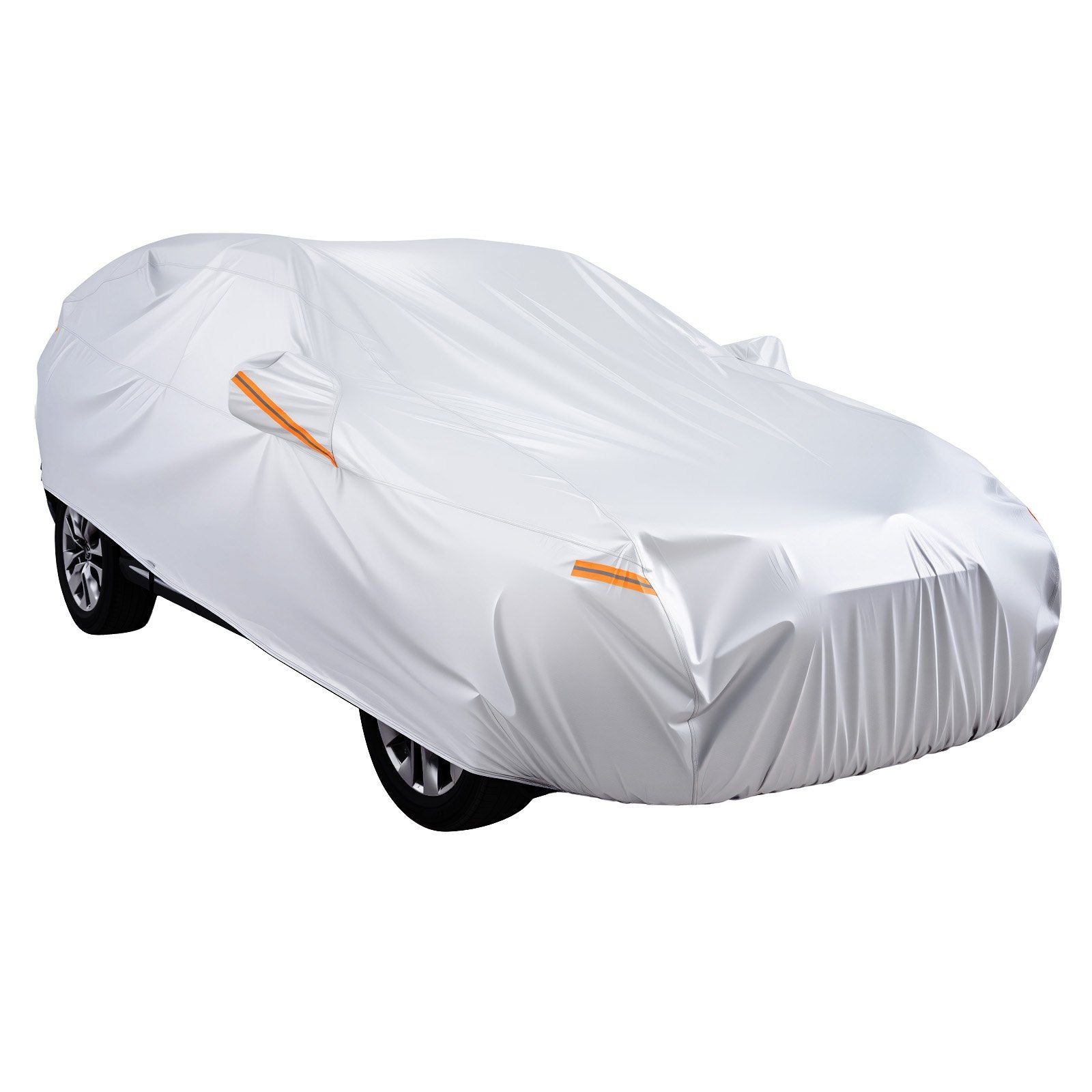 VEVOR Car Cover, Car Cover Waterproof for Toyota RAV4 Compact SUV, Custom-fit All Weather Sun Rain Wind Frost Dust Snow Protection Full Exterior Covers with Door Zipper and Cotton Lining, Silver