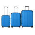 3-Piece Lightweight ABS Hardshell Luggage Set (20", 24", 26") in Deep Blue with Spinner Wheels, TSA Lock, and Adjustable Telescopic Handle - Durable Travel Suitcases