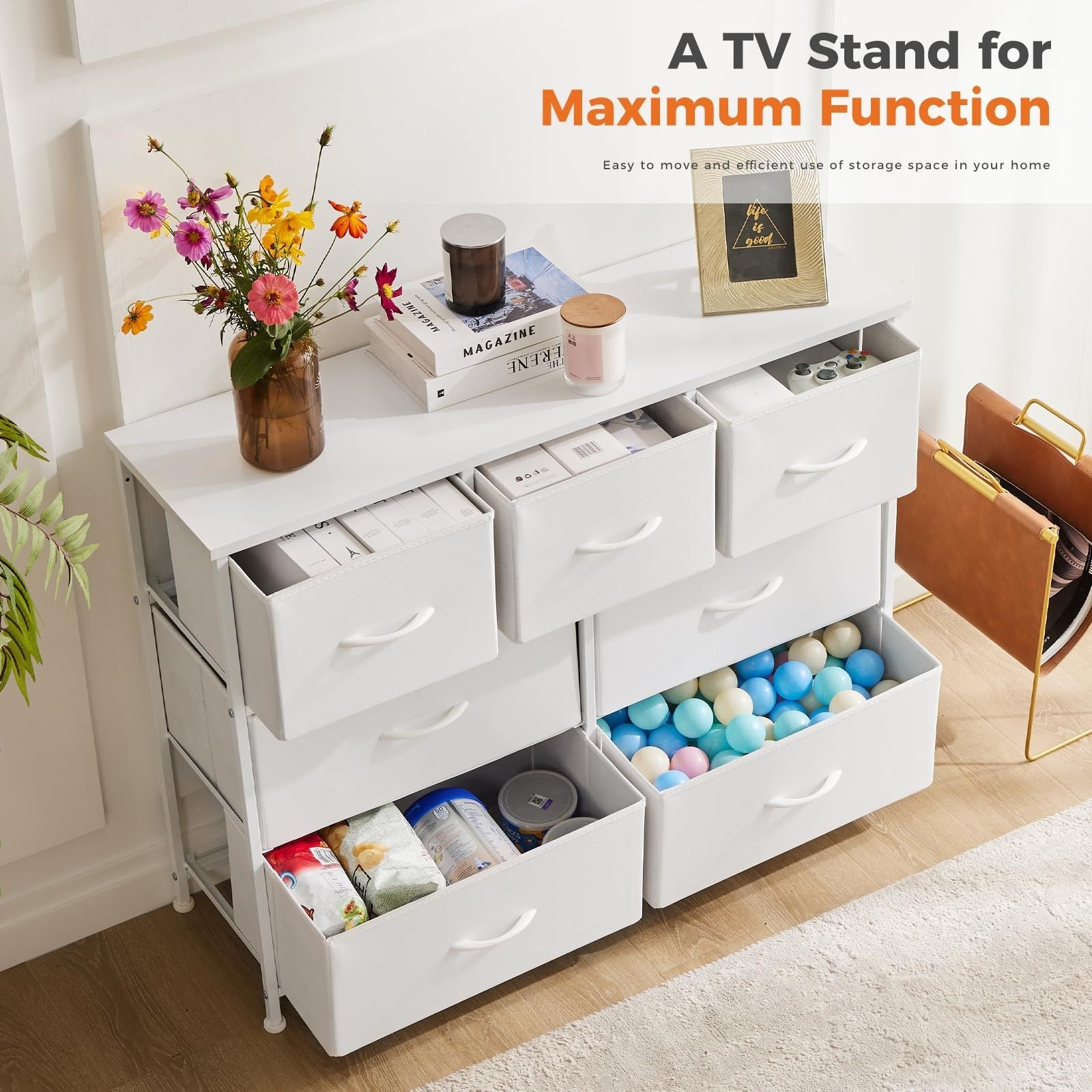 Dresser for bedroom 7 storage Spaces, assembled wardrobe lockers, bedroom furniture lockers