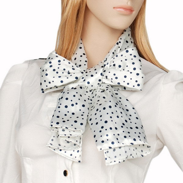 Blando White Background Little Black Dots Douce Extremely Soft Silk Scarf/Wrap/Shawl(Small)