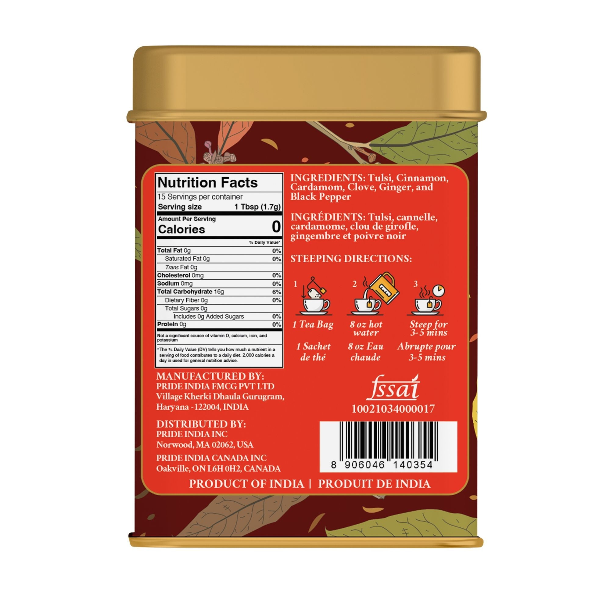 Herbal Chai (Comforting Spiced Tea)- 2 Pack (30 Tea Bags) 30ct