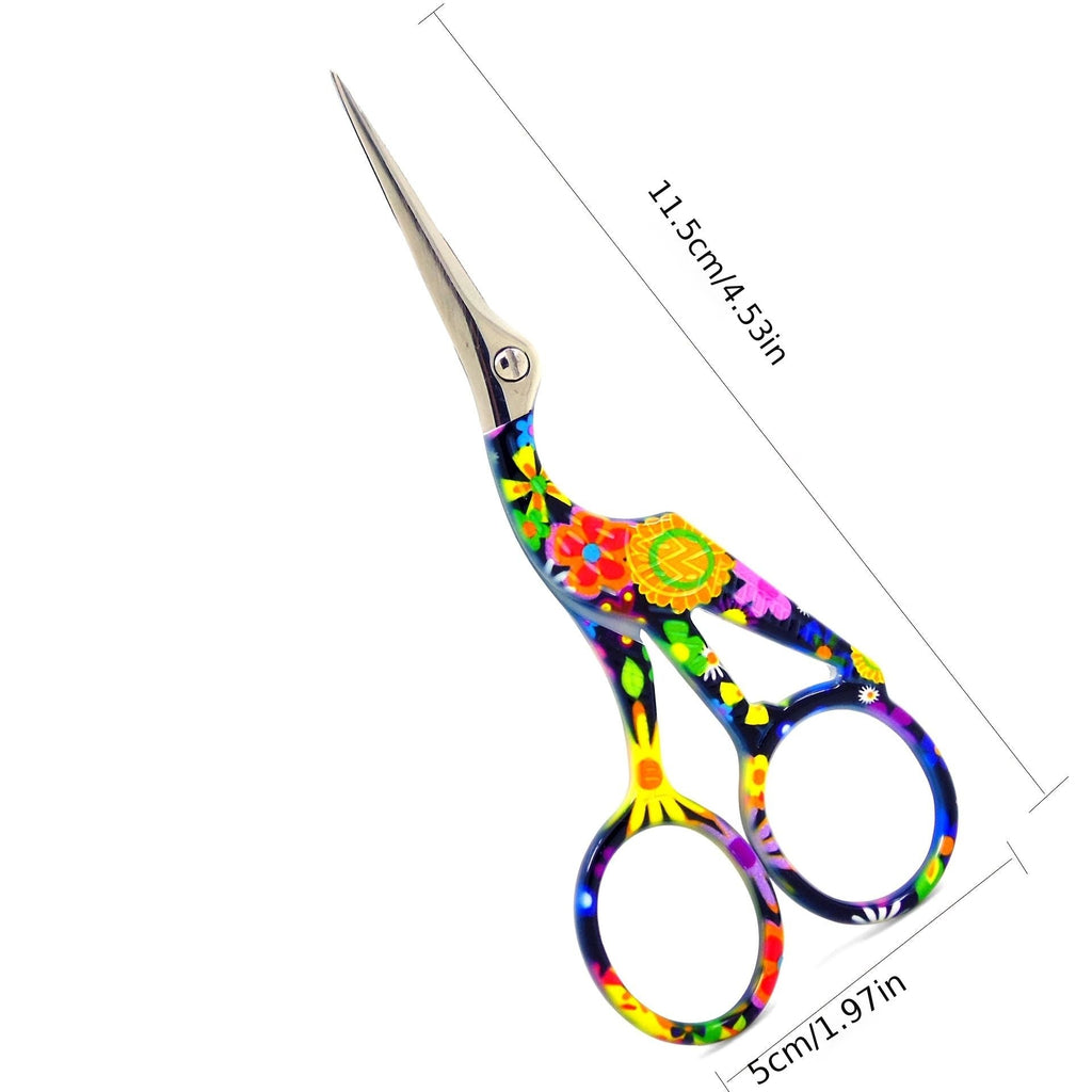 Craft Scissors Stork Sewing Embroidery Scissors With Leather Scissors Cover Bird Scissor For Fabric Cutting Paper Crafting Office Scissors Sewing Handicrafts Tool