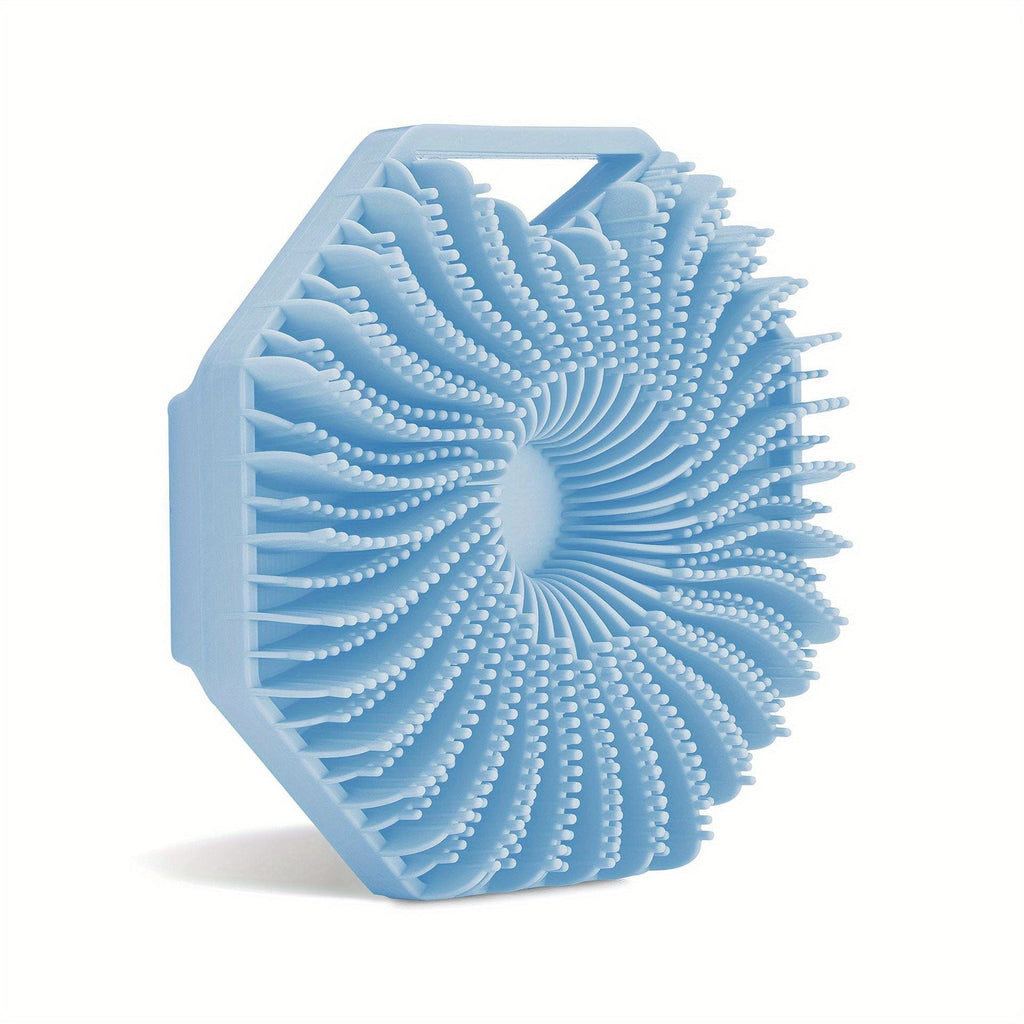 1pc Soft Silicone Body Brush Bath Body Brush, Massage Rubbing Device, Natural Bristle, Soft Scrubber, For Shower And Exfoliating