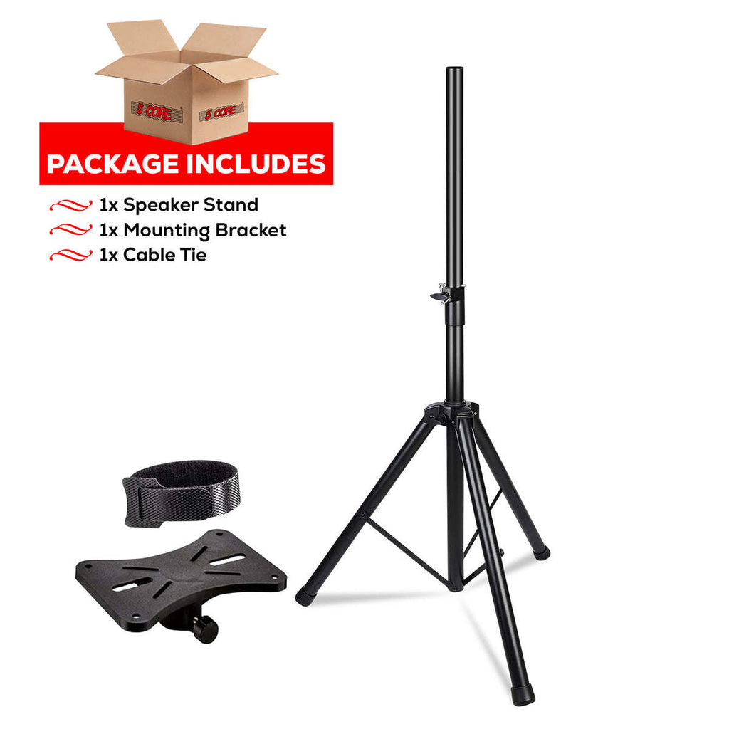 5 Core Speaker Stand Tripod Heavy Duty Adjustable Up to 72 Inch DJ Studio Monitor Stands Pole Mount - SS HD BLK WOB