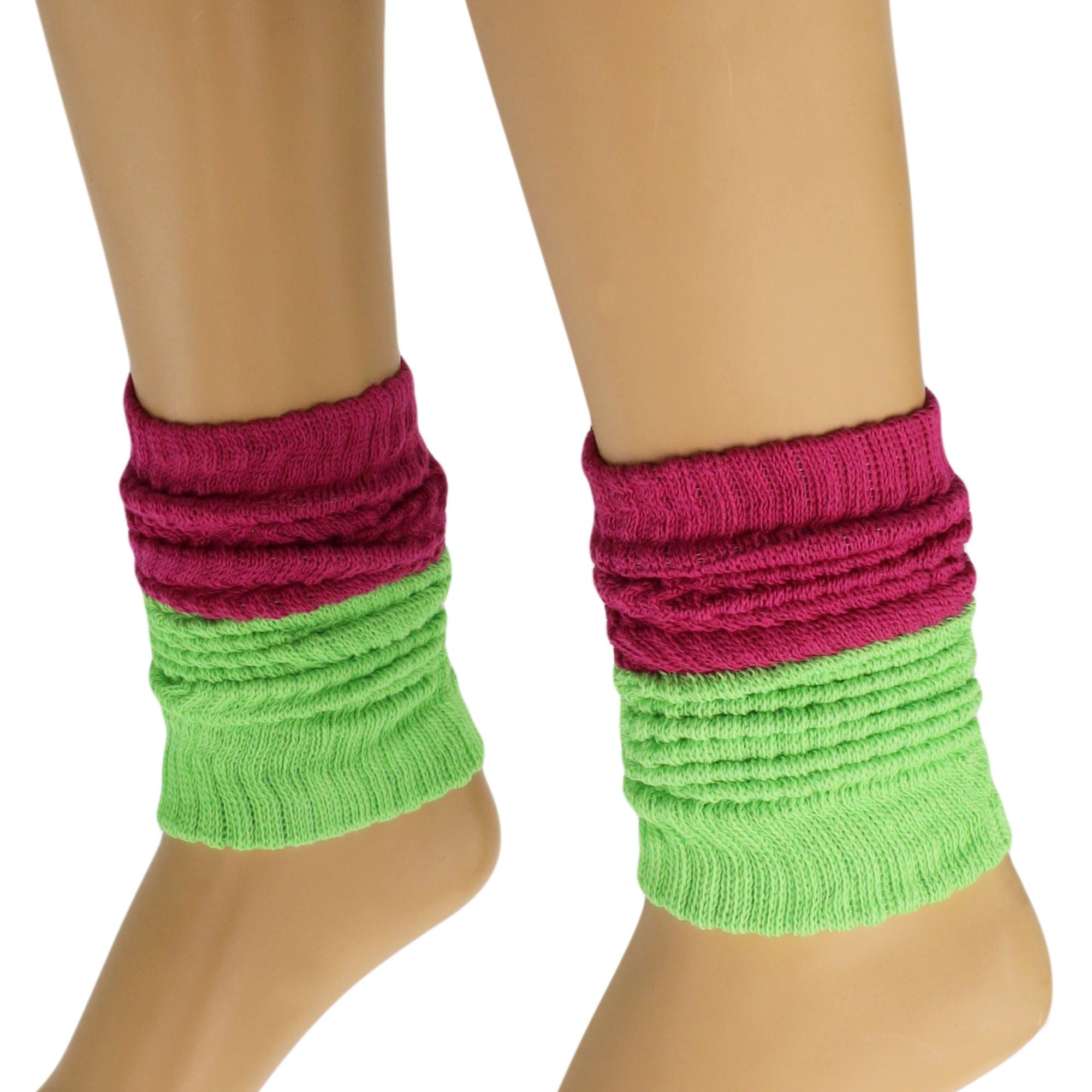 Leg Warmers for Women Colorful Cotton Knitted Leg Warmers 21 Inches 3 Pairs