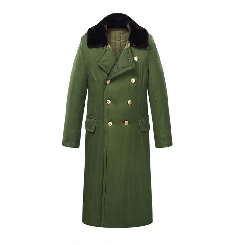 Retro Northeast Men's Winter Thick Long Trench Coat Jacket Military Coat