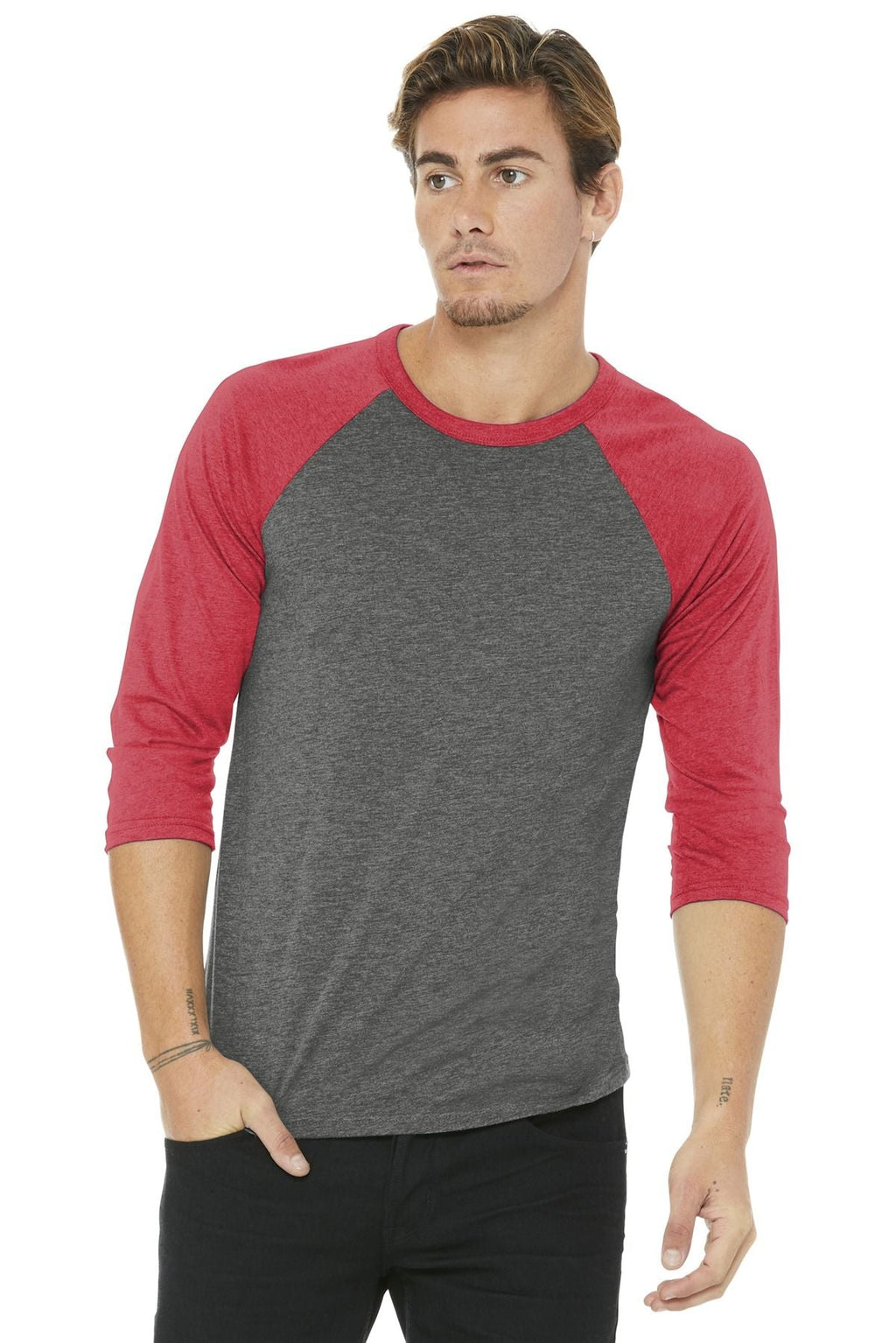 BELLA+CANVAS Unisex 3/4-Sleeve Baseball Tee BC3200