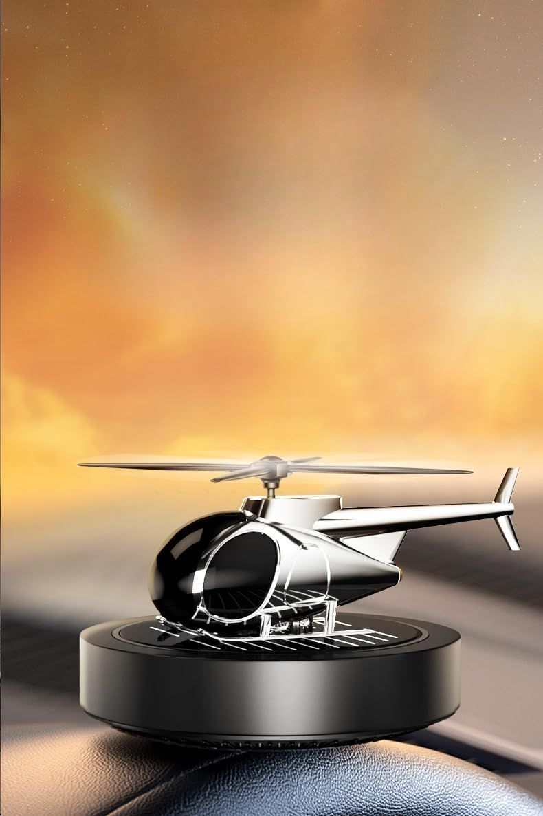 Solar-Powered Car Air Freshener Plane-Shaped Elegant Design, Solar-Activated Scent, Eco-Friendly (Silver)