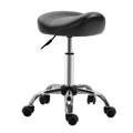 Saddle Stool Height Adjustable Rolling Salon Chair PU Leather Black for Massage Spa Clinic Beauty Tattoo