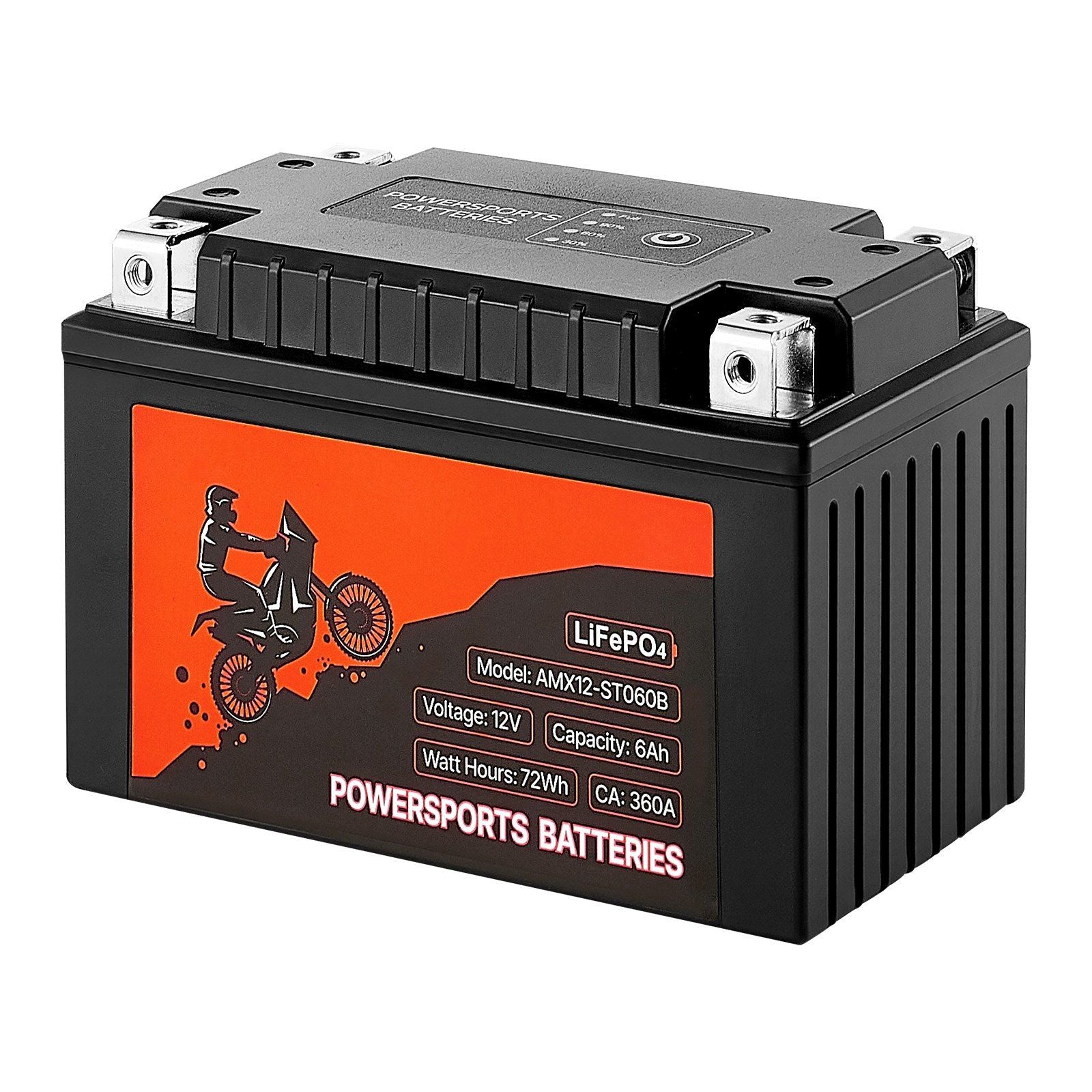 VEVOR Motorcycle Battery, 12 Volt 6Ah, LiFePO4 Lithium Pre-Charged Powersports Battery, Maintenance Free & High Performance, Compatible with ATV, Motorcycle, Jet Skis, Scooter, UTV, and More