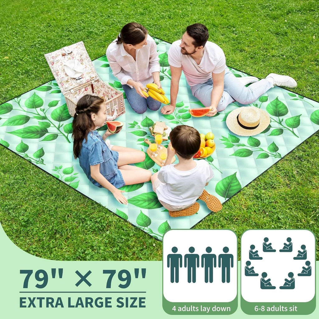 (2025 Upgrade) Extra Large Waterproof Picnic Blankets | Foldable Sandproof Beach Blanket N Outdoor Blanket | 5-Layer Machine Washable Soft Picnic Mat for Camping, Grass, Park N Stadium