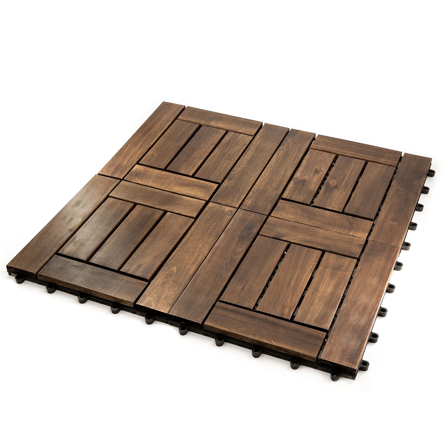 Acacia Wood Assembled Flooring , 10pack, 12 in. x 12 in.