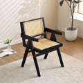 Vintage Solid Wood Rattan Chair, Arm Chair,Dining Chiar, For Dining Room, living Room, Outdoor, Natural